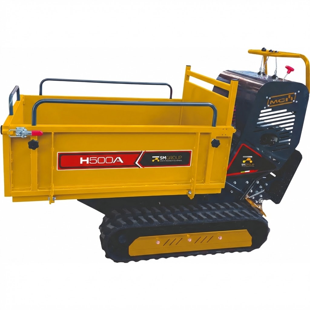 Motocarriola-Cingolata-H500A-con-Cassone-Agricolo-centroelevatori